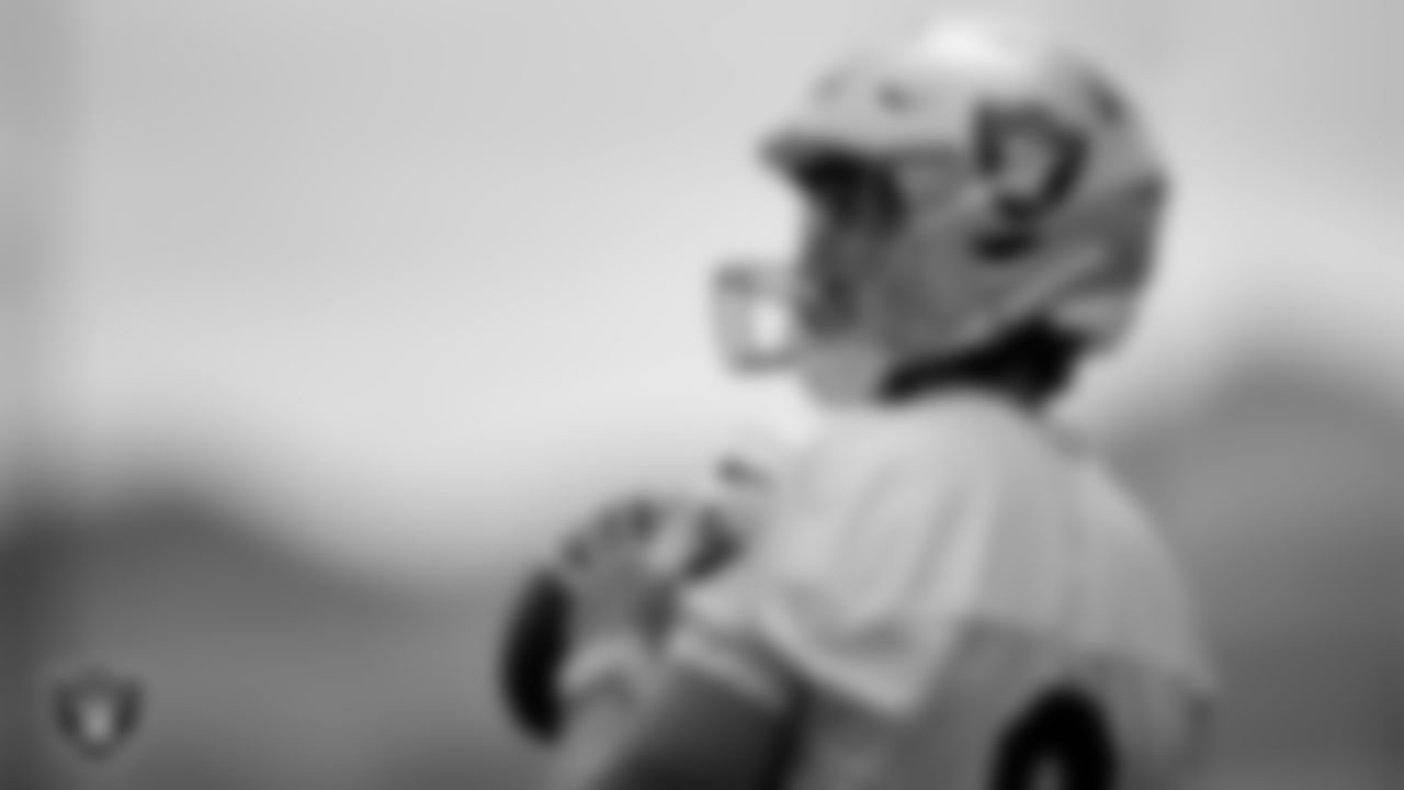 Las Vegas Raiders punter AJ Cole (6) at an Organized Team Activity (OTA).