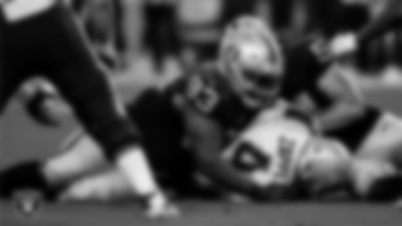 Las Vegas Raiders defensive lineman Neil Farrell Jr. (93) during the preseason home game against the New England Patriots at Allegiant Stadium.