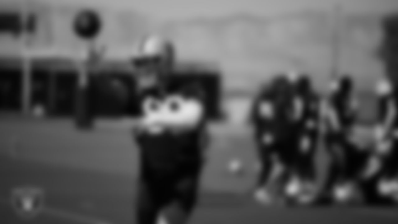 Las Vegas Raiders defensive end Maxx Crosby (98) during practice at Intermountain Health Performance Center.