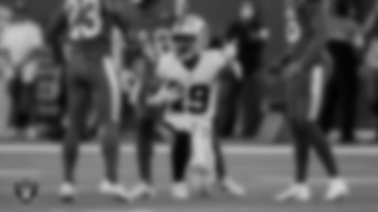 Las Vegas Raiders wide receiver DJ Turner (19) during the preseason game against the Los Angeles Rams at SoFi Stadium.