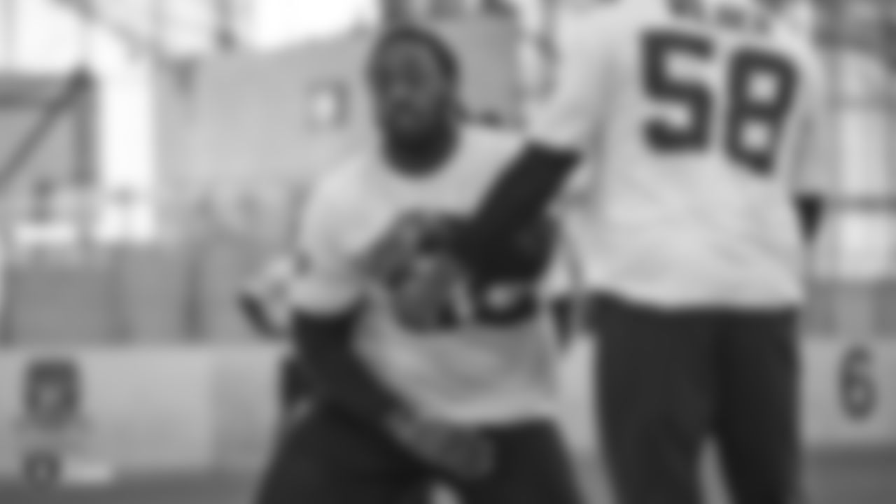 Oakland Raiders defensive tackle PJ Hall (92) on the field for a walk through at Bladium Sports & Fitness Club, Thursday, November 29, 2018, in Alameda, California.
