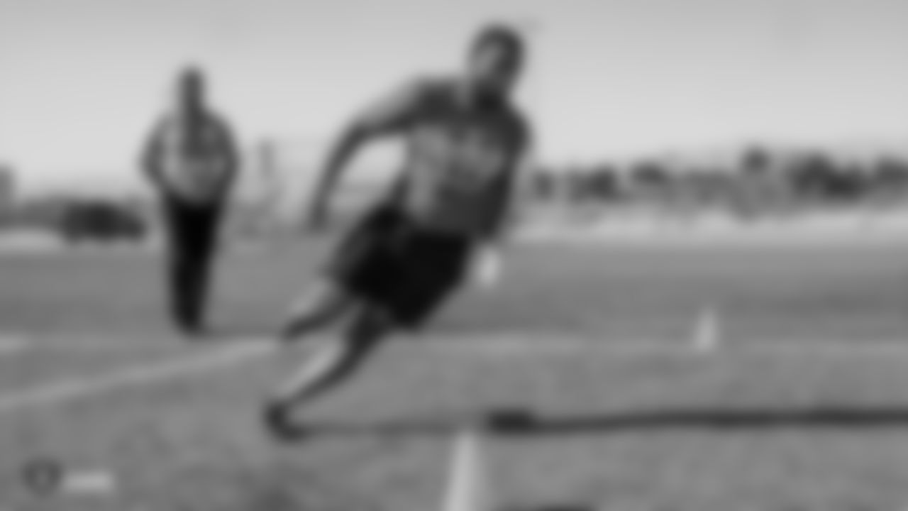 The Raiders Foundation, in partnership with the USO Las Vegas, hosts a fun event for current military members and their spouses to compete in a 6 event combine to fundraise for the USO Las Vegas at the Warrior Fitness Center at Nellis Air Force Base, Saturday, November 10, 2018, in Las Vegas, Nevada.