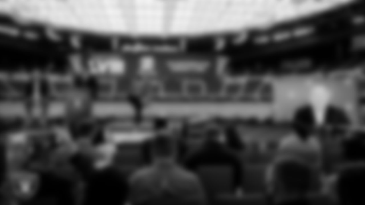 Las Vegas Raiders Owner Mark Davis speaks remotely during a press conference announcing Las Vegas will host Super Bowl LVIII.