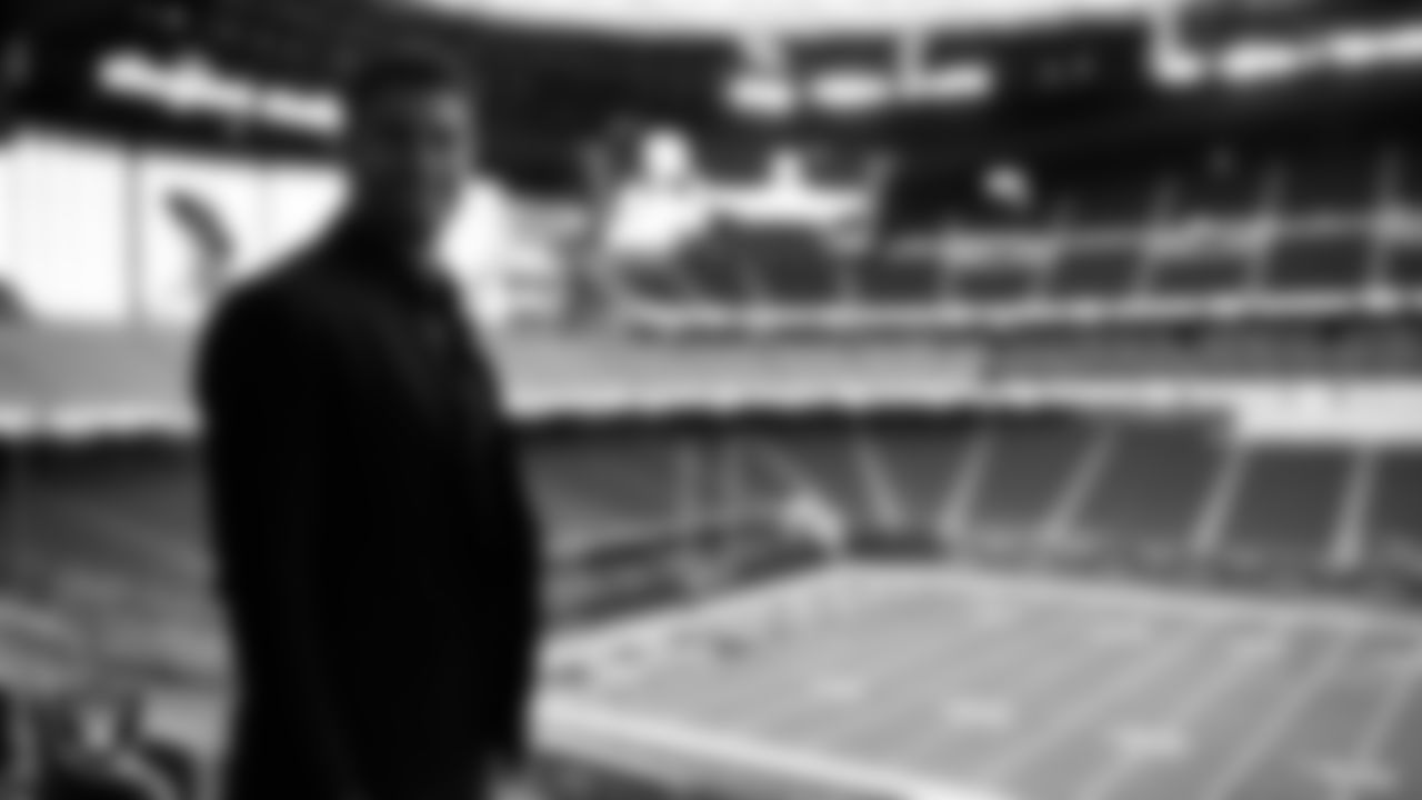 Las Vegas Raiders quarterback Jimmy Garoppolo (10) during a tour of Allegiant Stadium.