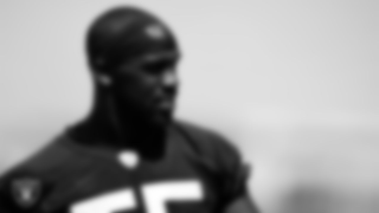 Las Vegas Raiders defensive end Chandler Jones (55) at an Organized Team Activity (OTA).