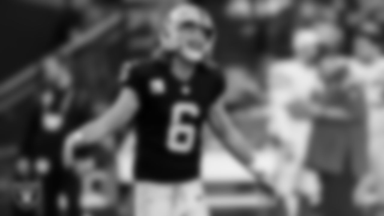 Las Vegas Raiders punter AJ Cole (6) during the regular season home game against the Kansas City Chiefs at Allegiant Stadium.
