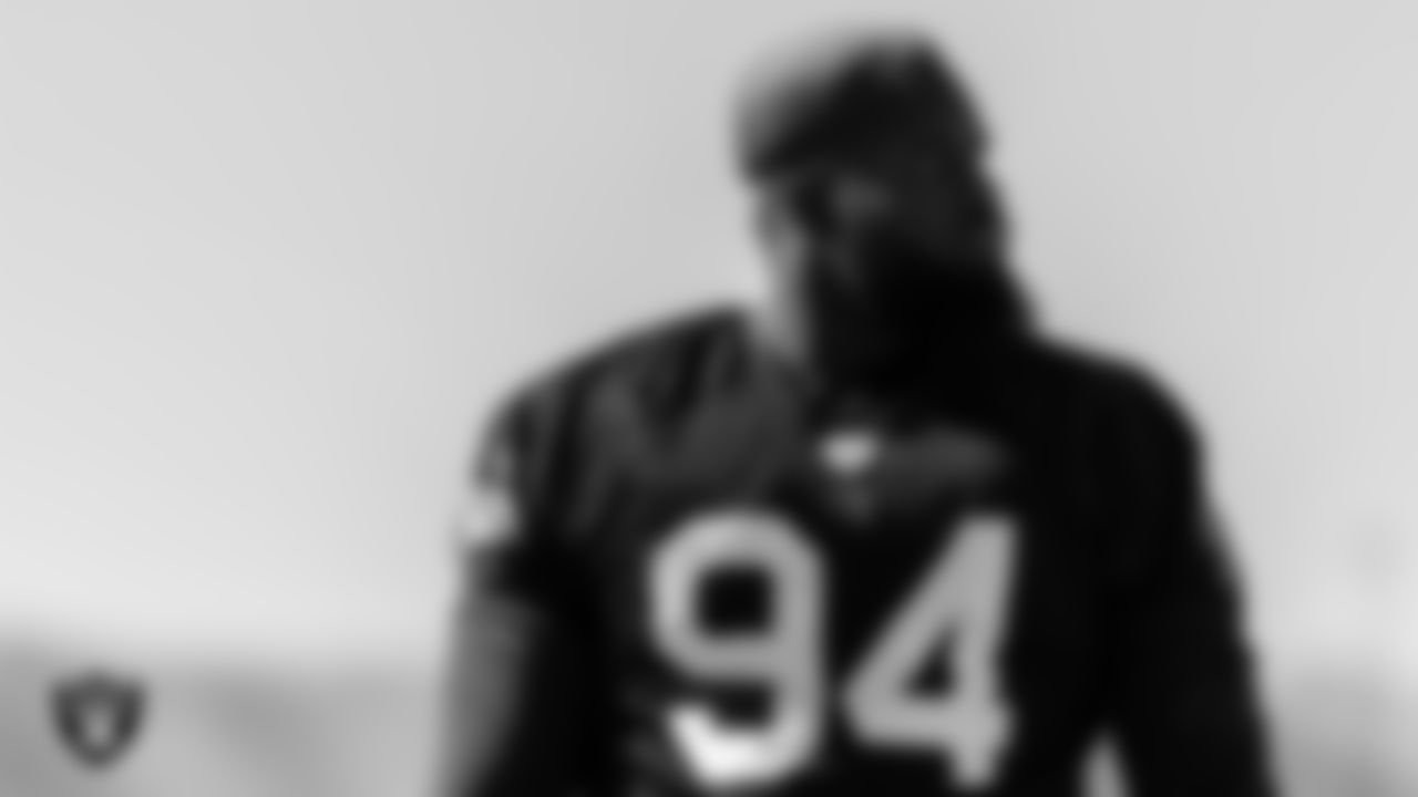 Las Vegas Raiders defensive tackle Matthew Butler (94) during practice at Intermountain Healthcare Performance Center.