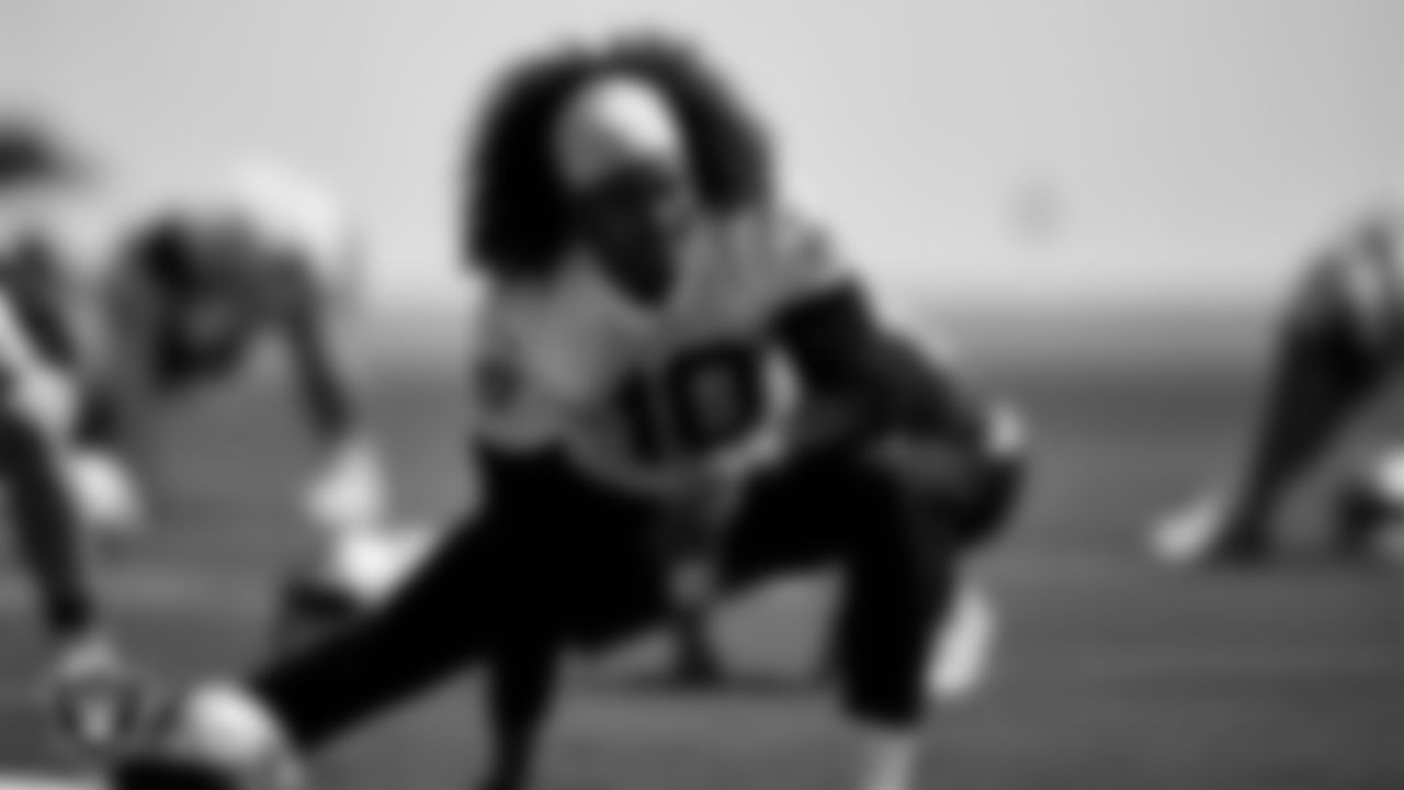 Las Vegas Raiders wide receiver Mack Hollins (10) during Day Three of 2022 Veteran Minicamp.