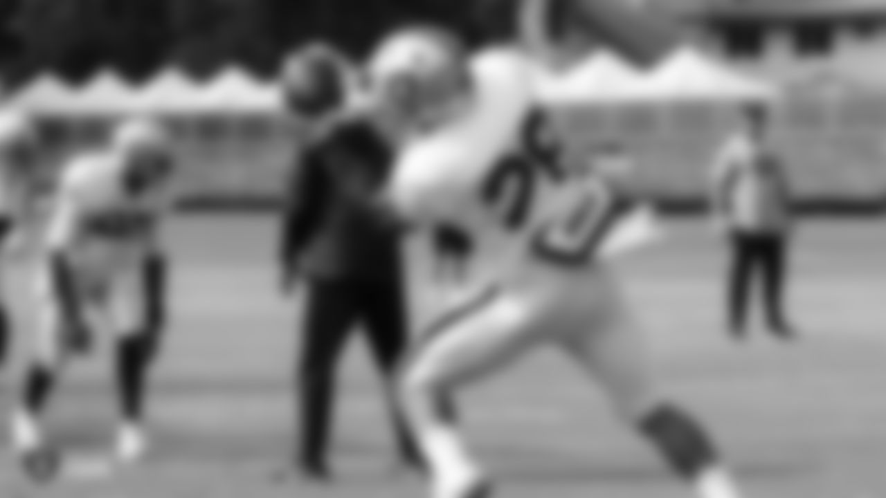 Oakland Raiders running back Doug Martin (28) on the field for practice at 2018 Training Camp at The Oakland Raiders Napa Valley Training Complex, Thursday, August 2, 2018, in Napa, California.