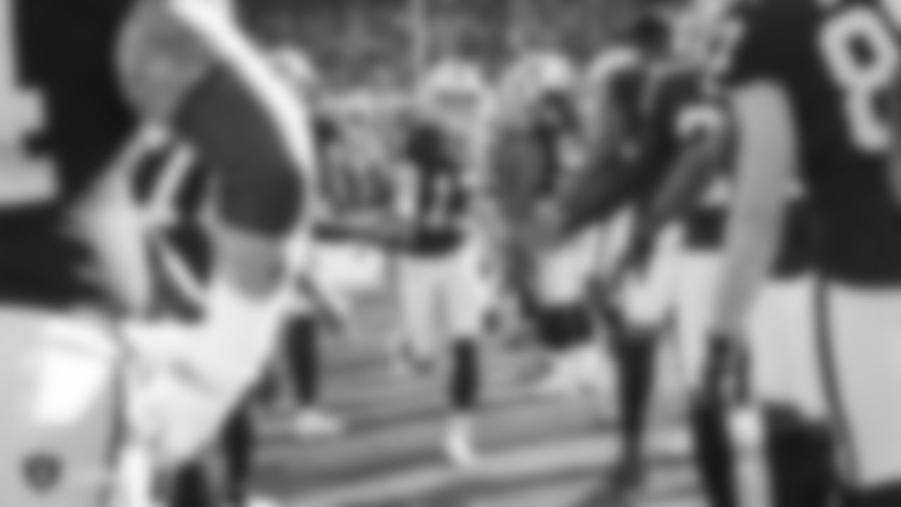 Raiders wide receiver Hunter Renfrow (13) is introduced onto the field before the regular season game against the Cincinnati Bengals.