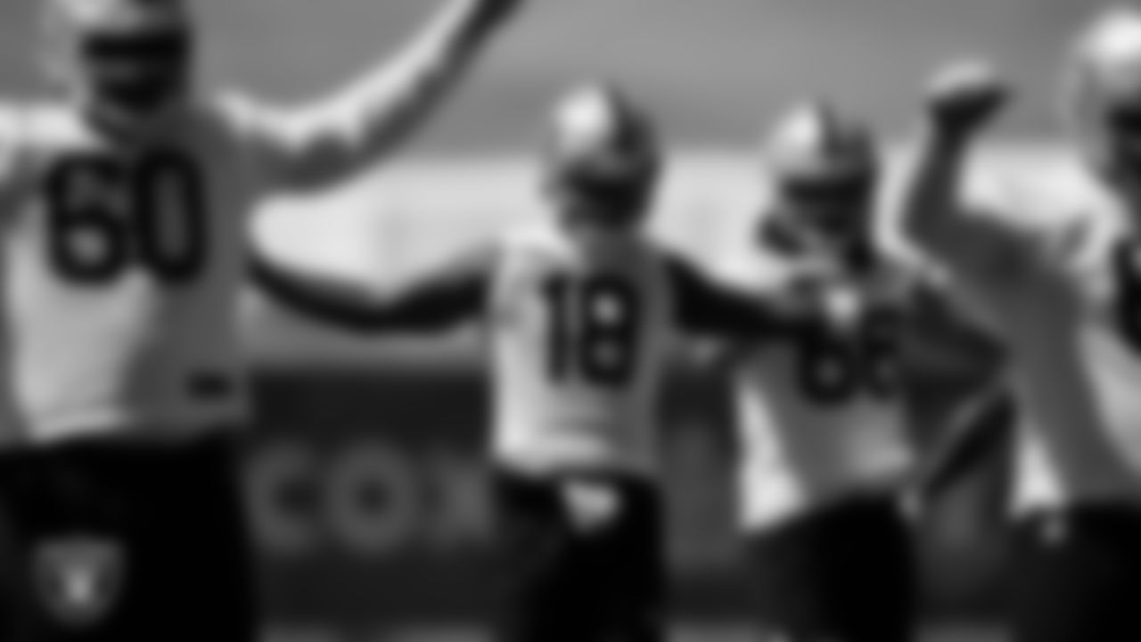 Las Vegas Raiders wide receiver Jordan Veasy (18) during Mandatory Minicamp.