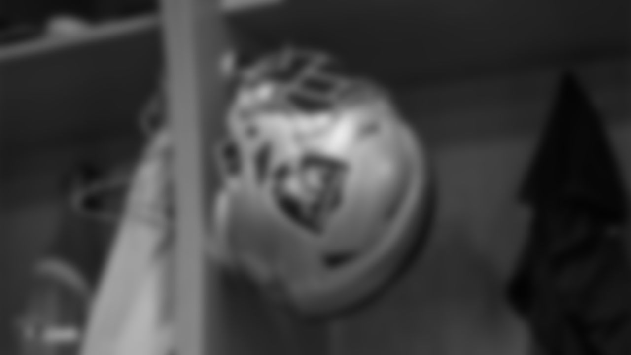 The Raiders locker room before their preseason game against the Green Bay Packers at IG Field.