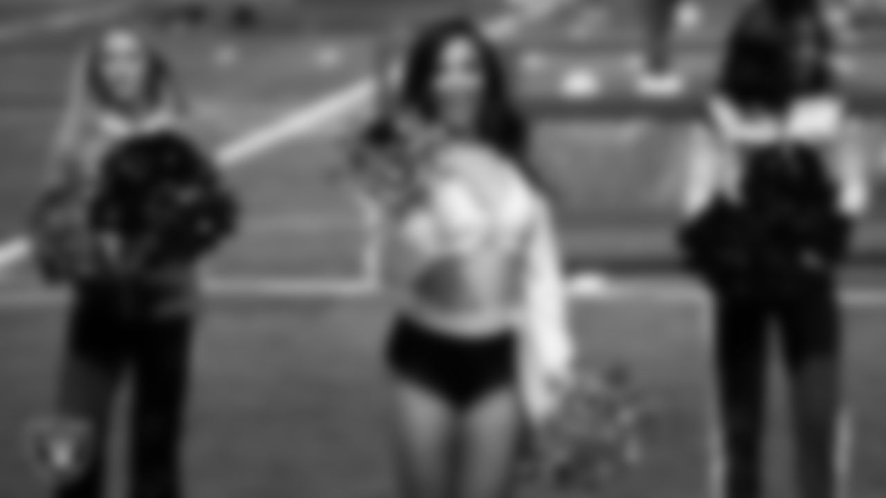 Raiderette Shaniah performs with the rest of the NFL Pro Bowl cheerleaders at the NFL Pro Bowl Skills Challenge.