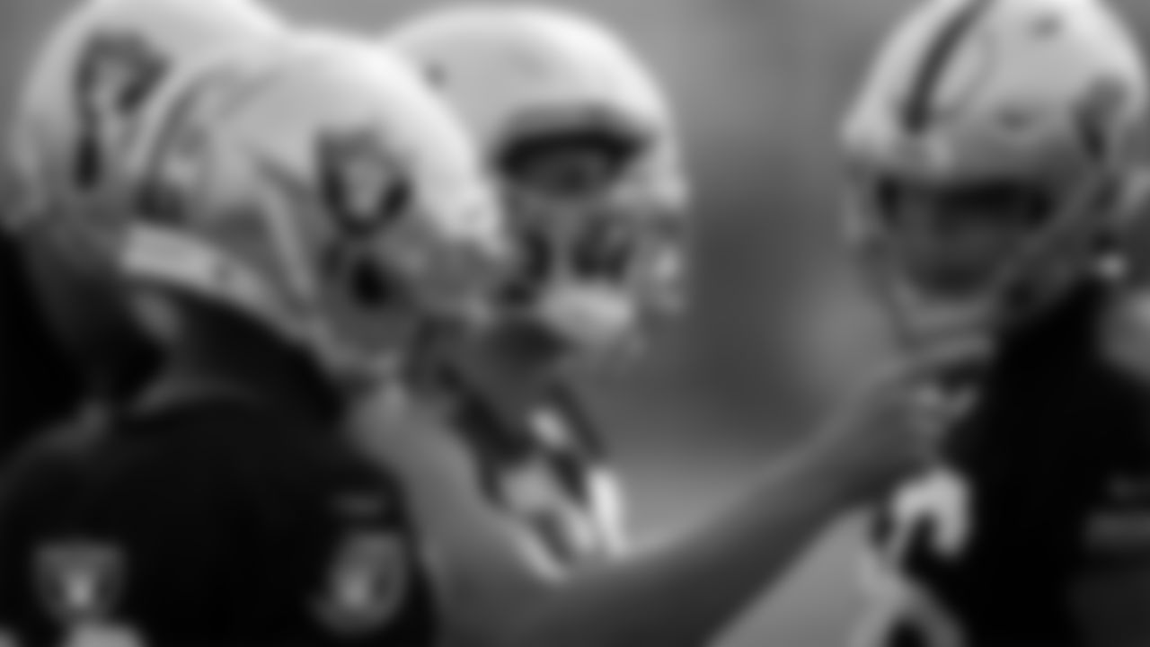 Las Vegas Raiders quarterback Derek Carr (4) during practice at Intermountain Healthcare Performance Center.
