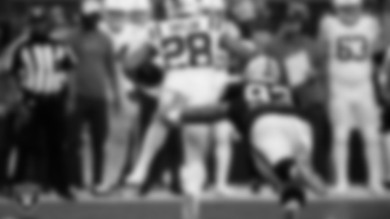 Las Vegas Raiders defensive tackle Kyle Peko (93) goes to make a tackle during the regular season home game against the Indianapolis Colts at Allegiant Stadium.