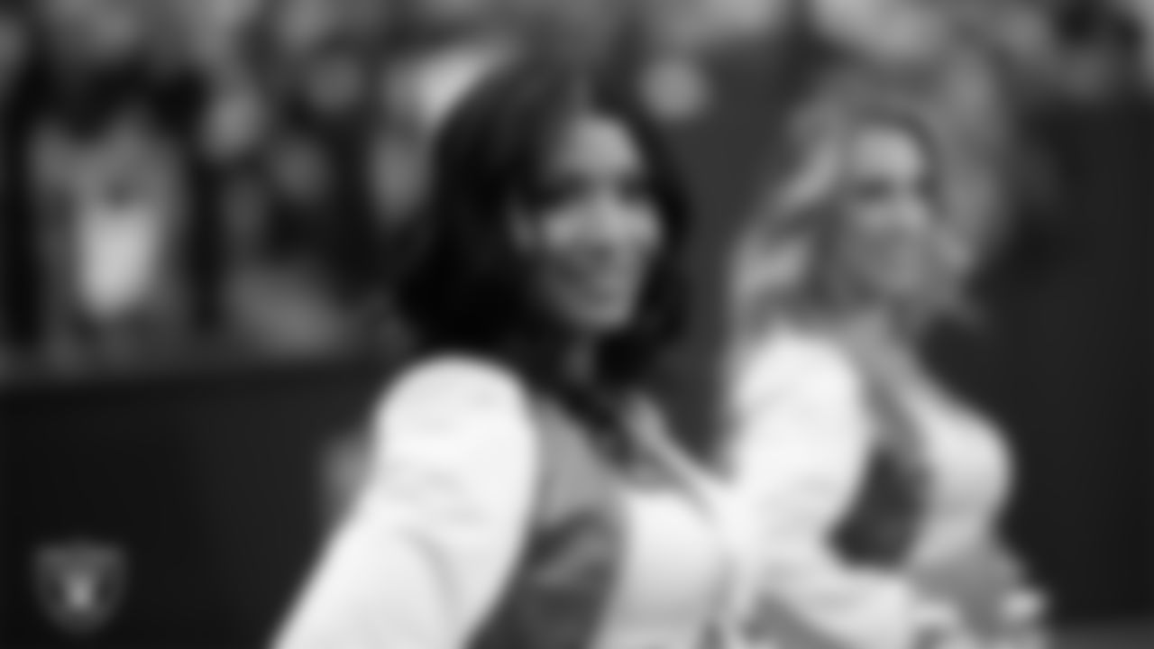 Raiderette Monet on the sidelines during the regular season home game against the Chicago Bears.