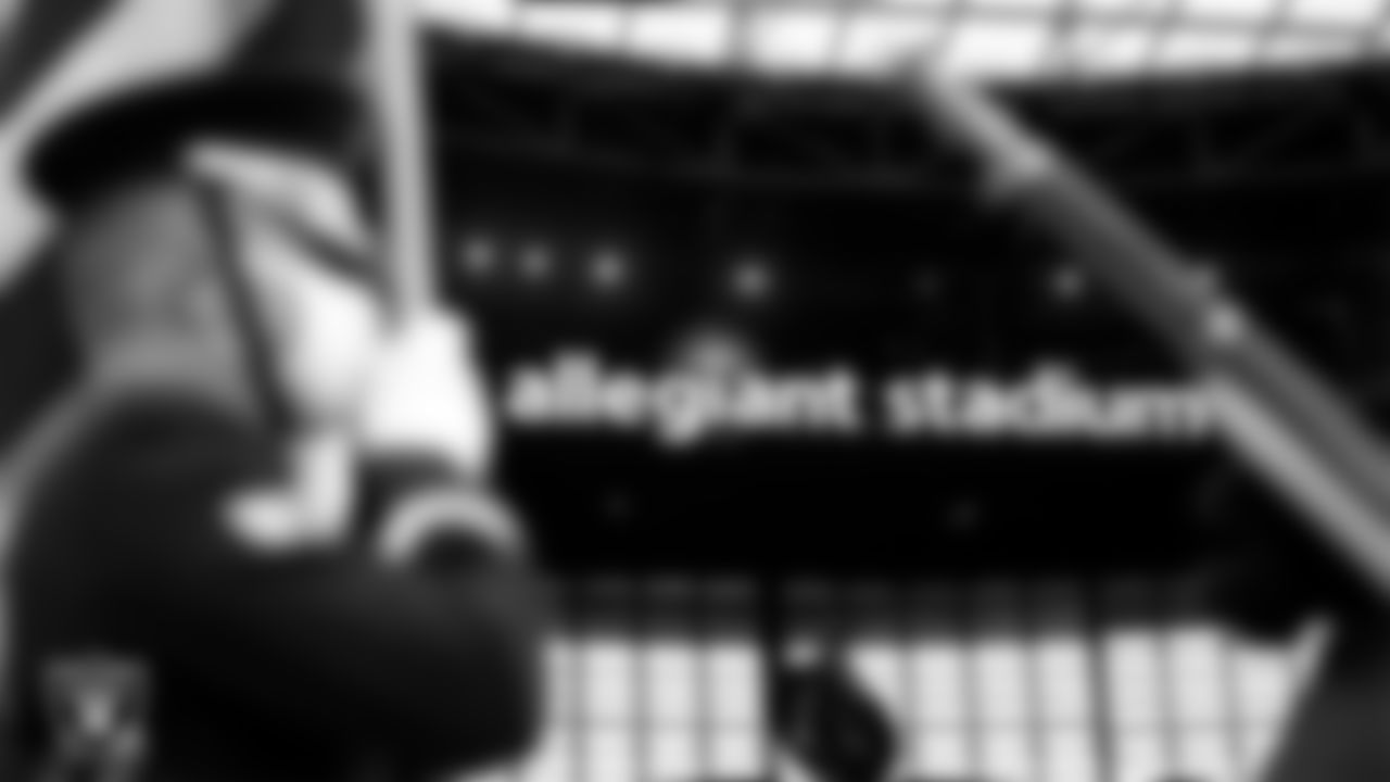 Allegiant Air signage before the Las Vegas Raiders regular season home game against the Cincinnati Bengals.