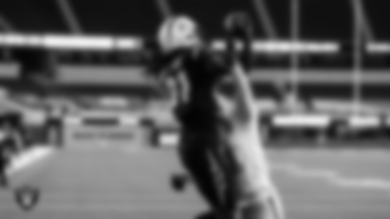 Las Vegas Raiders cornerback Isaiah Johnson (31) breaks up a pass in the end zone during the regular season away game against the Los Angeles Chargers.