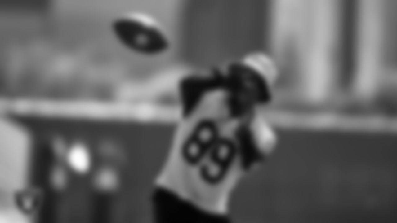Las Vegas Raiders wide receiver Bryan Edwards (89) on the field for a walkthrough.