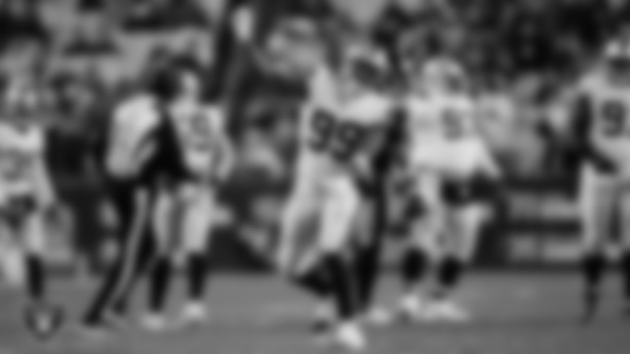 Las Vegas Raiders defensive end Clelin Ferrell (99) during the regular season away game against the Pittsburgh Steelers at Acrisure Stadium.