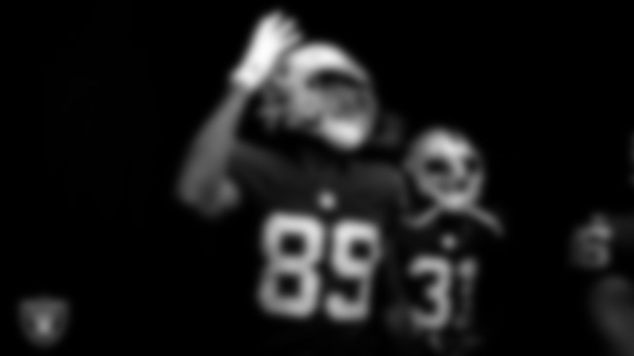 Las Vegas Raiders wide receiver Bryan Edwards (89) walks down the tunnel before the regular season home game against the Miami Dolphins .