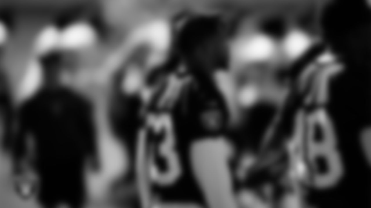 Las Vegas Raiders safety Roderic Teamer (33) at a workout during phase two of the offseason program.