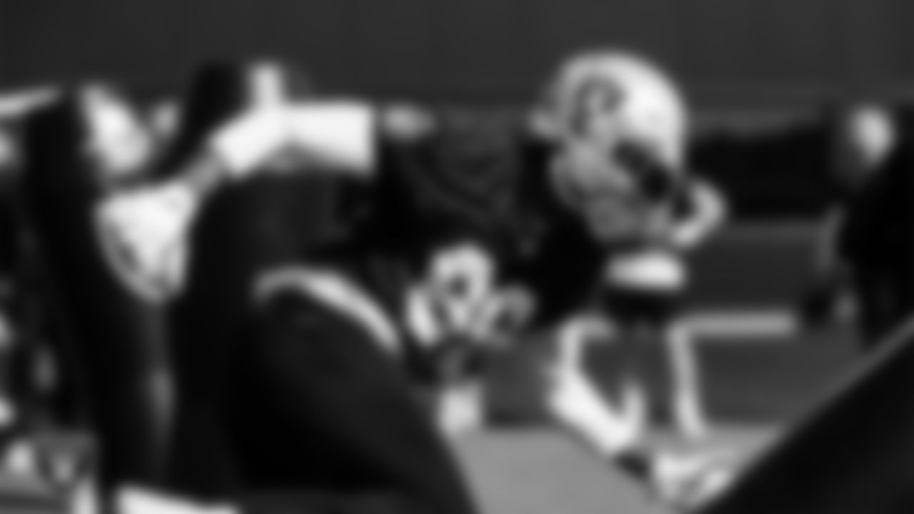 Las Vegas Raiders defensive end Arden Key (99) during practice.