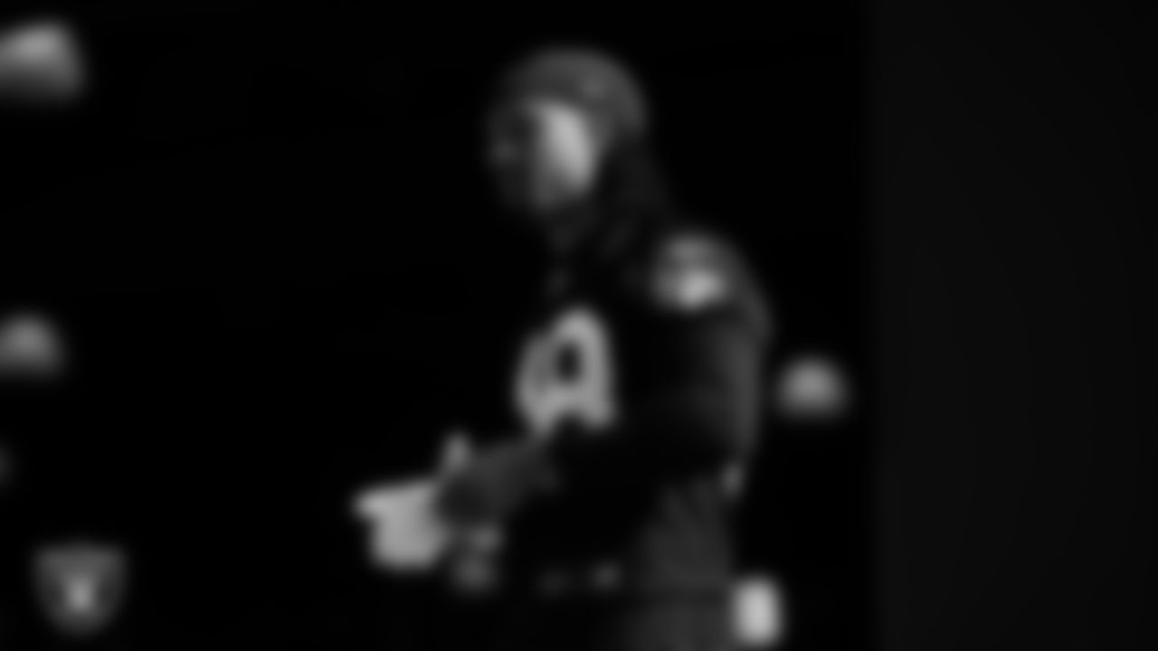 Las Vegas Raiders cornerback Azizi Hearn during phase two of the offseason program at Intermountain Health Performance Center.