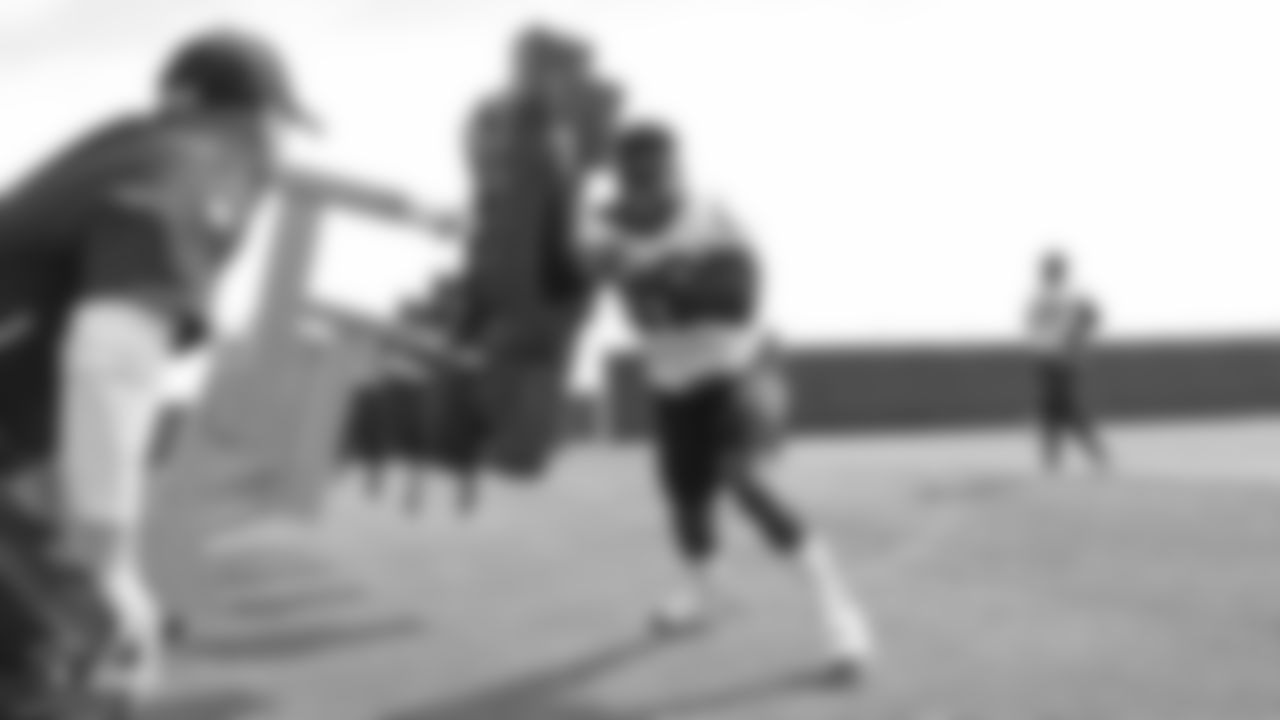 Oakland Raiders strong safety Karl Joseph (42) on the field for practice at the Oakland Raiders Practice Facility, Monday, October 9, 2018, in Alameda, California.