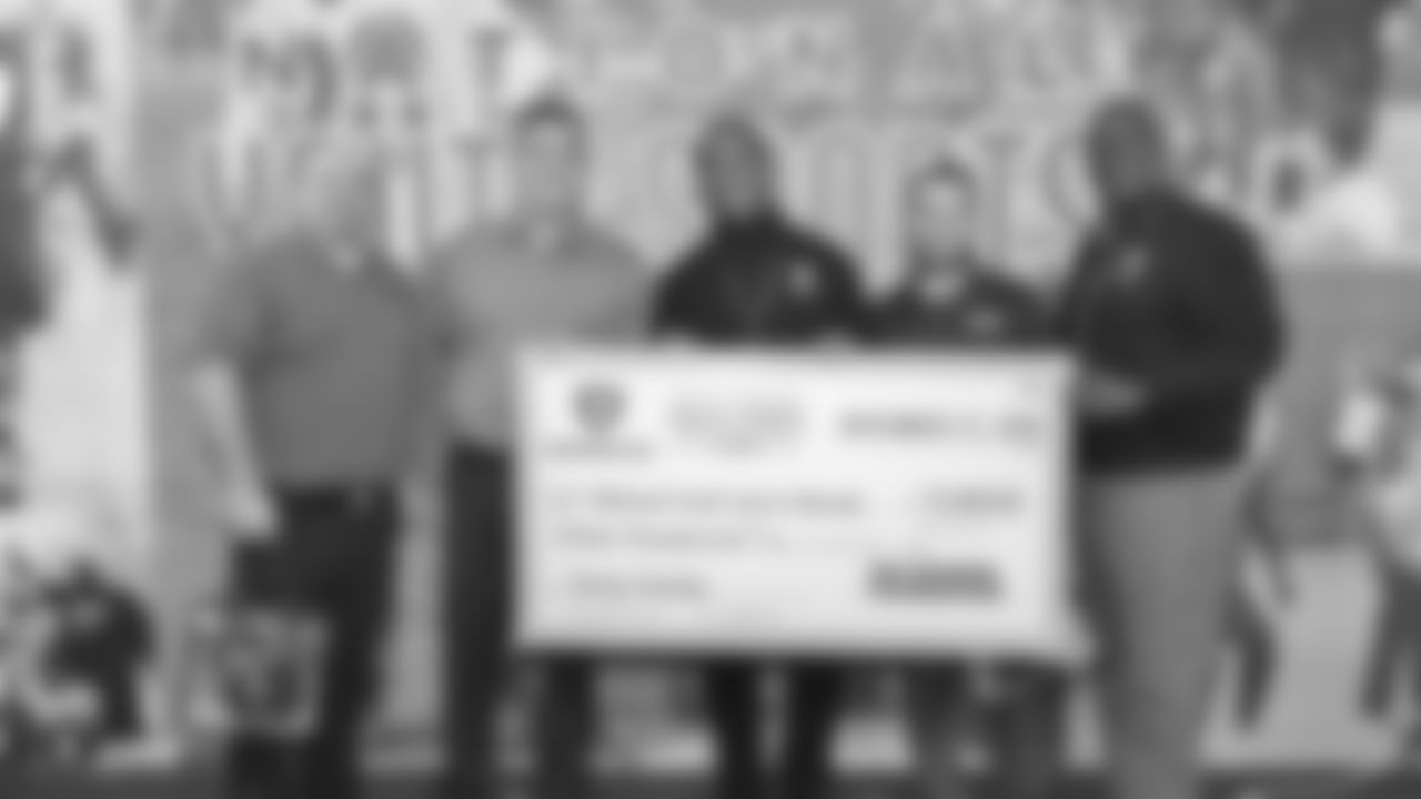 The Raiders Foundation surprises National Youth Sports Nevada with a donation check of $15,000 each, Tuesday, November 27, 2018, in Las Vegas, Nevada.