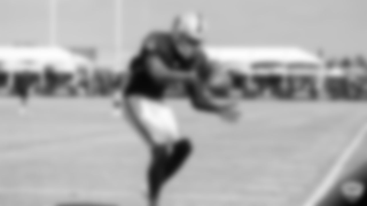 Raiders cornerback Dylan Mabin (37) on the field for a joint practice with the Los Angeles Rams at 2019 Training Camp.