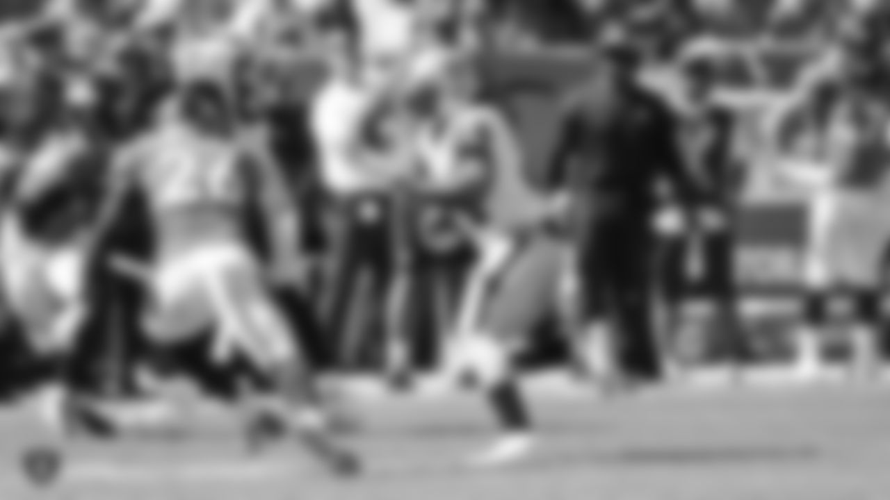 Raiders running back Marshawn Lynch (24) during the Oakland Raiders regular season game against the Broncos in Week 2 at Broncos Stadium at Mile High, Sunday, September 16, 2018, in Denver, Colorado.