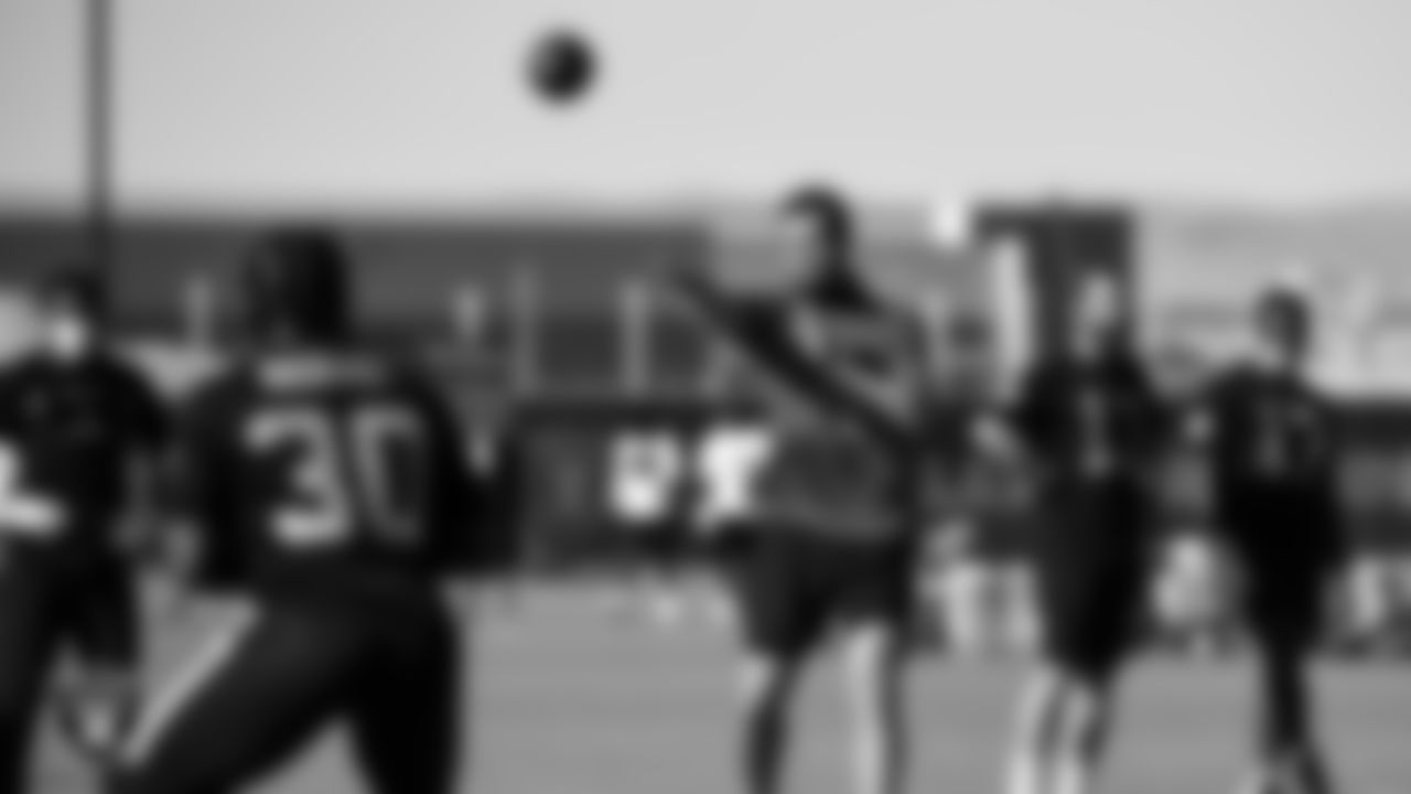 Las Vegas Raiders quarterback Derek Carr (4) on the field for a walk through at 2020 Training Camp.