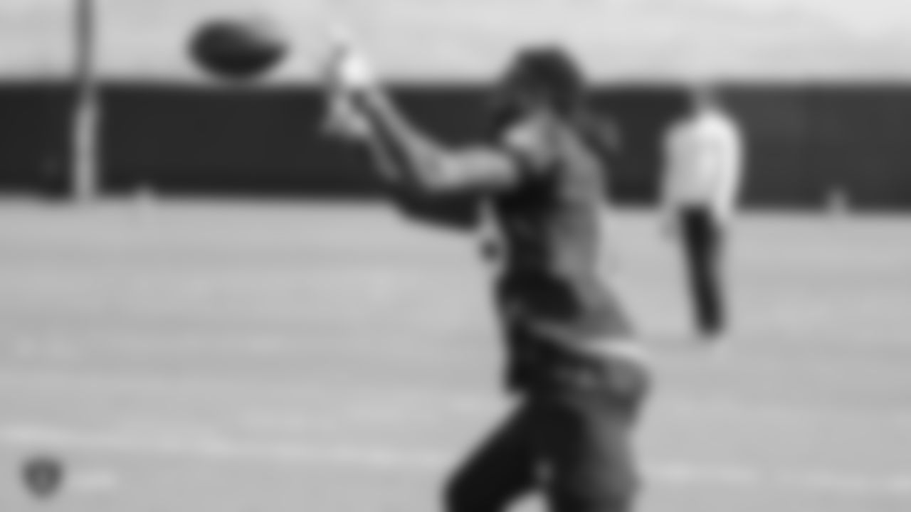 wide receiver Brandon LaFell (19) on the field for practice at the Oakland Raiders Practice Facility, Monday, October 9, 2018, in Alameda, California.