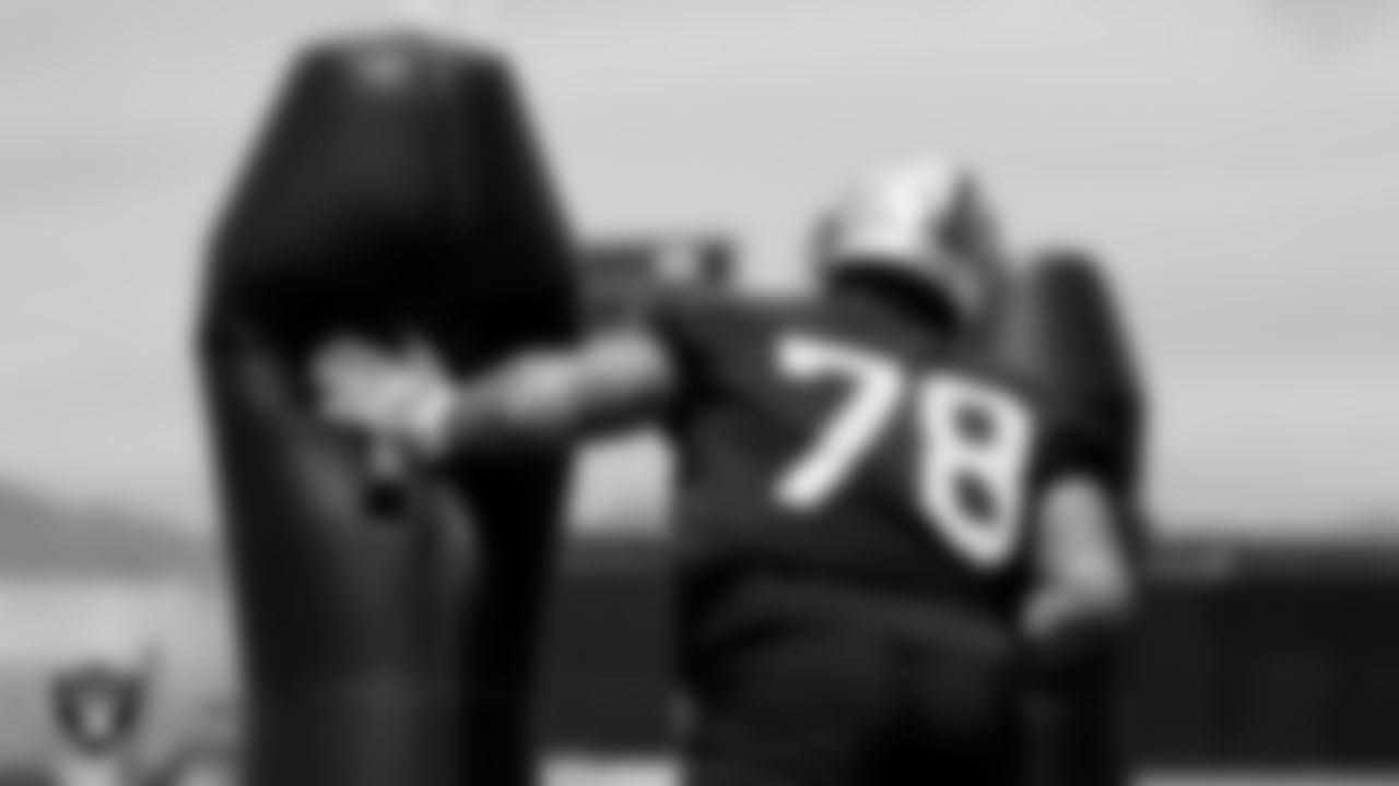 Las Vegas Raiders defensive tackle Niles Scott (78) at an Organized Team Activity (OTA).