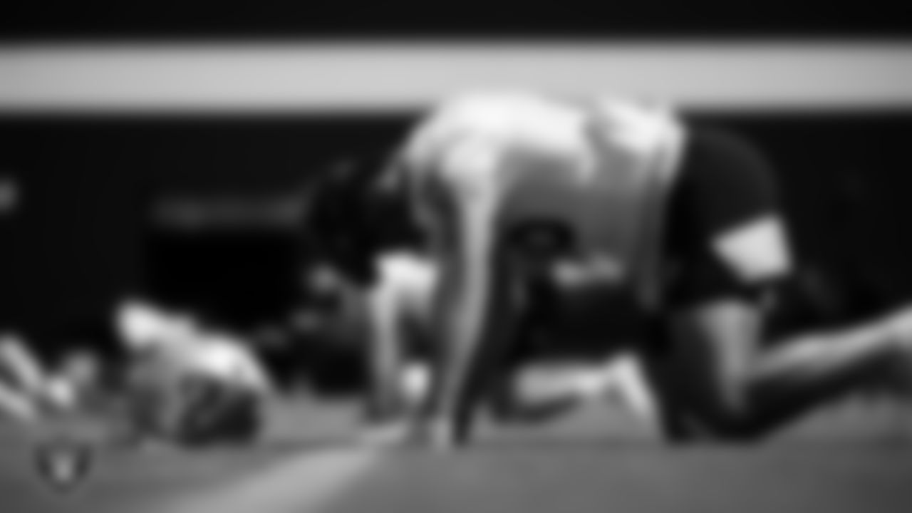 Las Vegas Raiders wide receiver Dillon Stoner (16) at an Organized Team Activity (OTA).