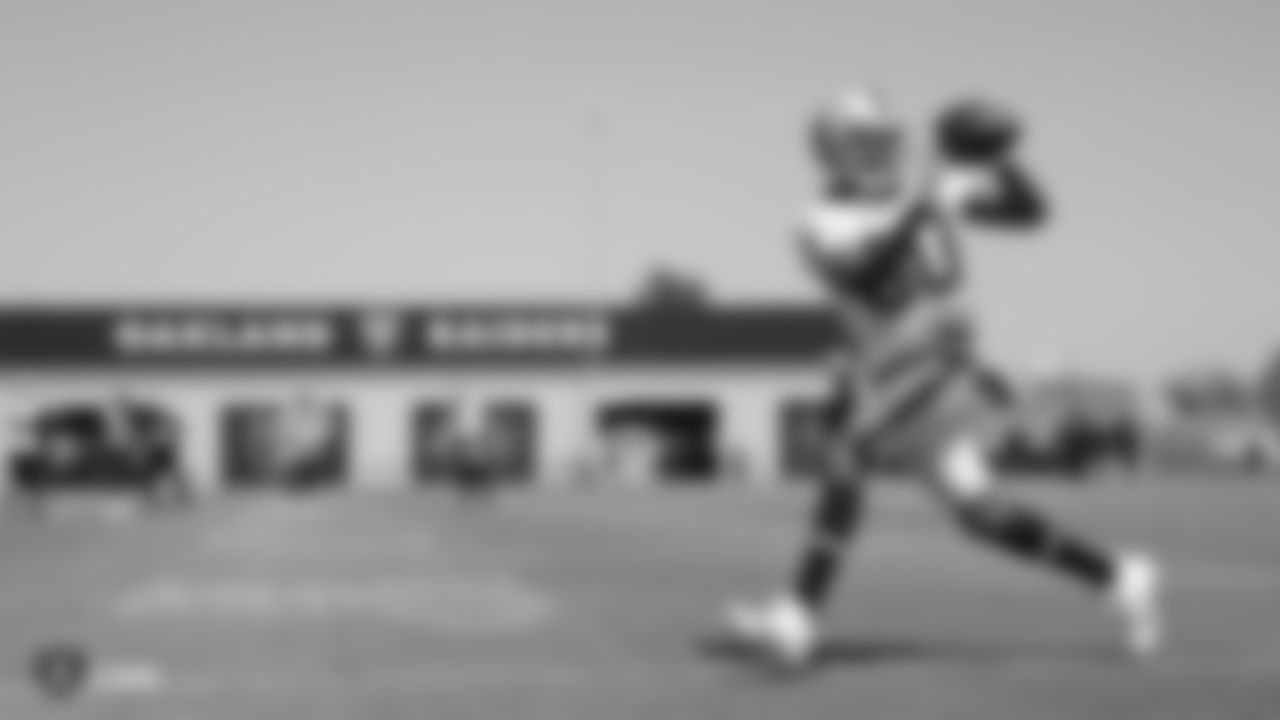Raiders wide receiver Saeed Blacknall (80) at an Organized Team Activity (OTA) at the Raiders Practice Facility in Alameda, Calif.