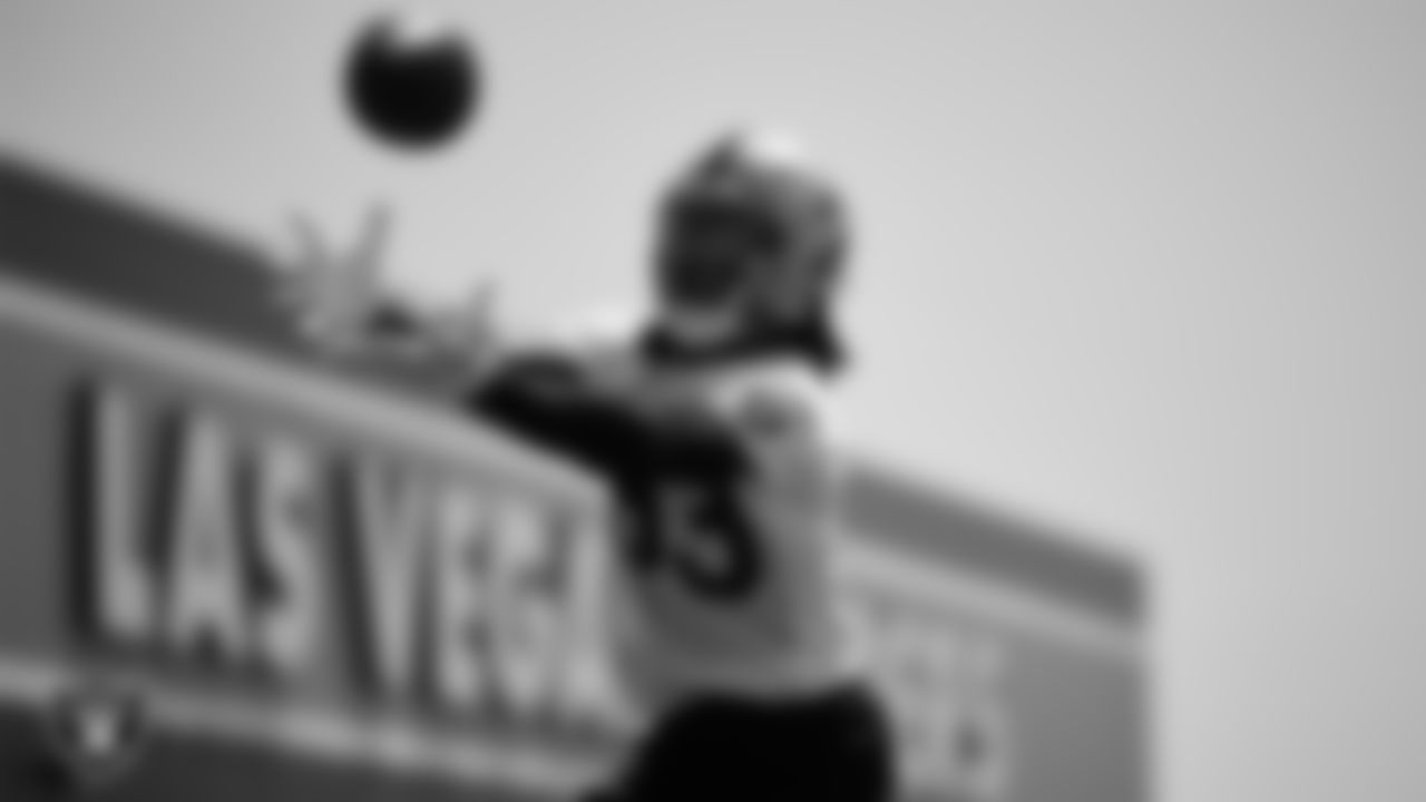 Las Vegas Raiders wide receiver Kristian Wilkerson (83) during mandatory minicamp at Intermountain Health Performance Center.