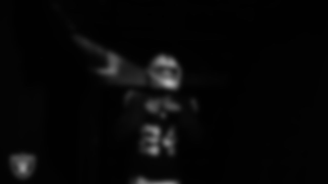Las Vegas Raiders safety Johnathan Abram (24) walks down the tunnel before the regular season home game against the Miami Dolphins.