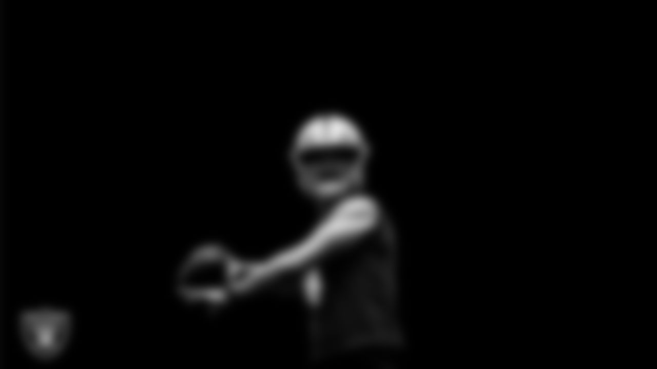 Las Vegas Raiders quarterback Derek Carr (4) during practice.