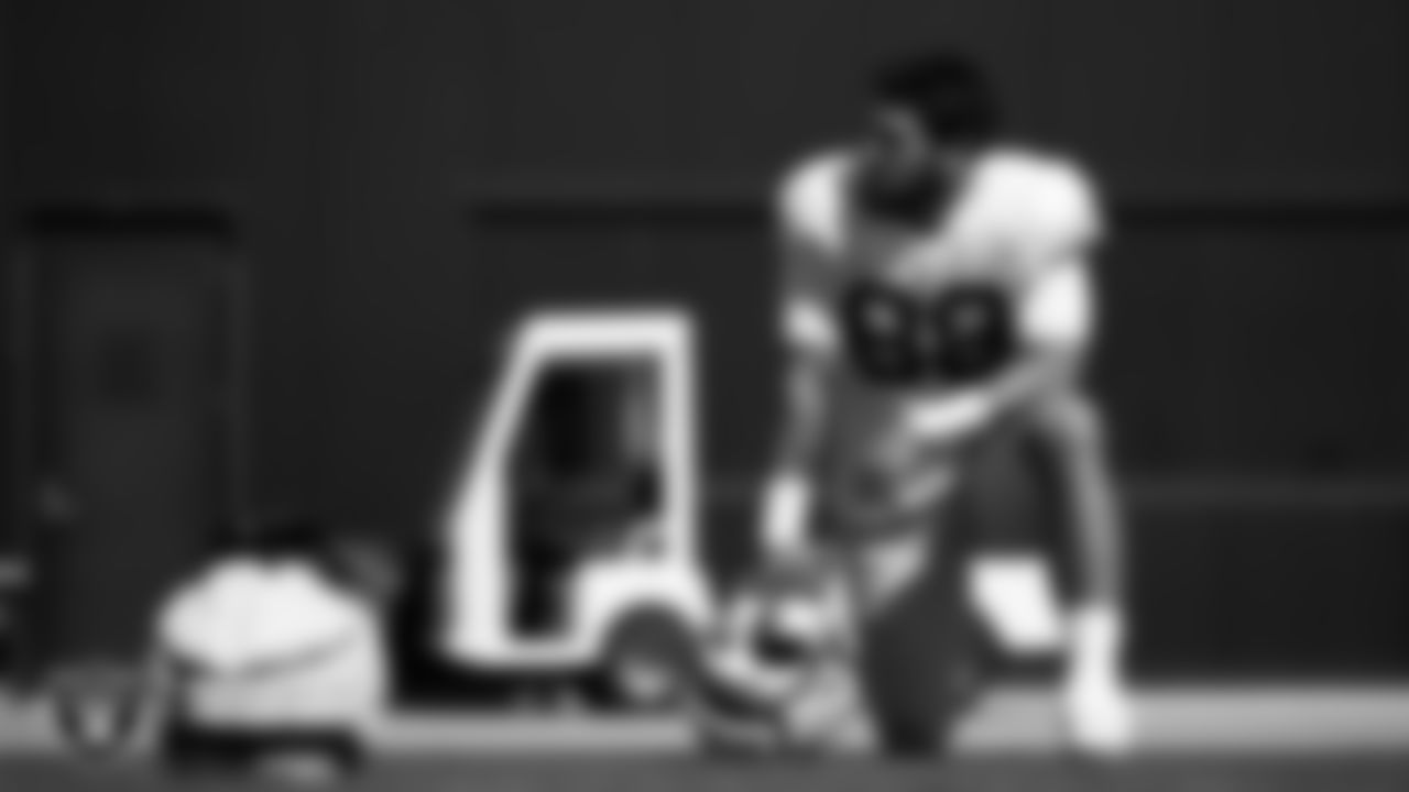 Las Vegas Raiders tight end Noah Togiai (88) during practice at Intermountain Health Performance Center.