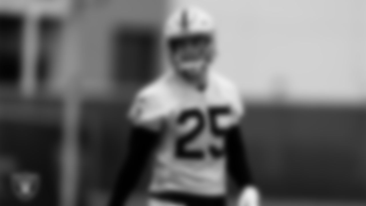 Las Vegas Raiders safety Erik Harris (25) during practice at Intermountain Healthcare Performance Center.