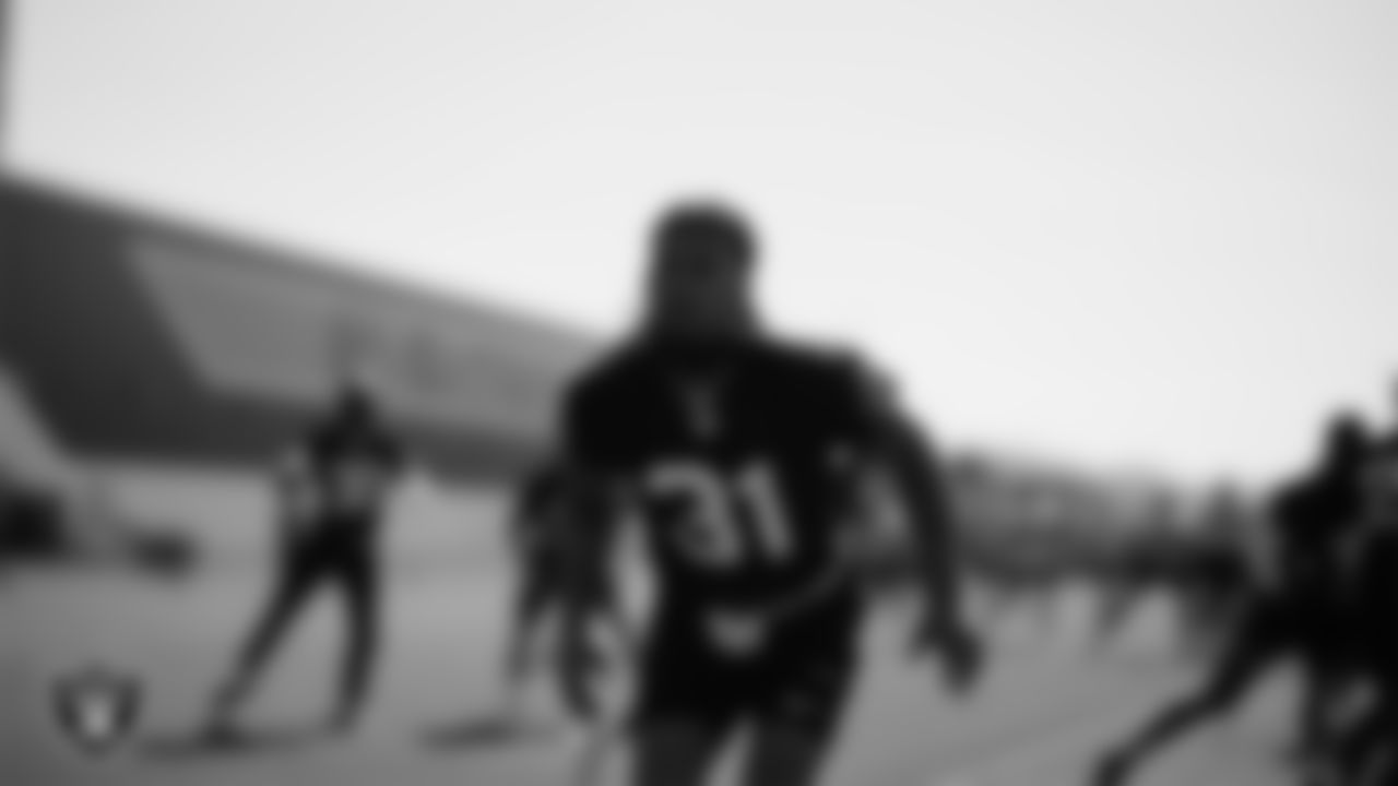 Las Vegas Raiders cornerback Cre'Von LeBlanc (31) at a workout during phase two of the offseason program.
