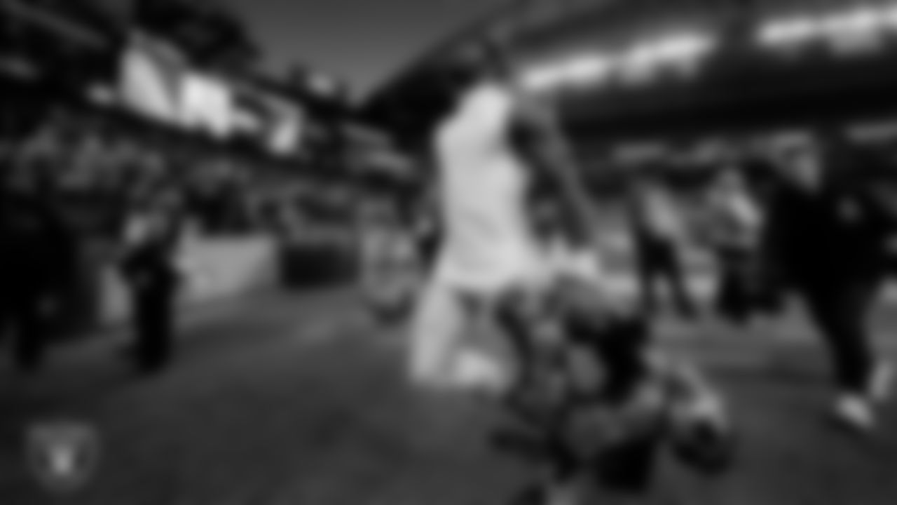 Las Vegas Raiders running back Ameer Abdullah (22) heads to the locker rooms after the regular season game against the Seattle Seahawks at Lumen Field.