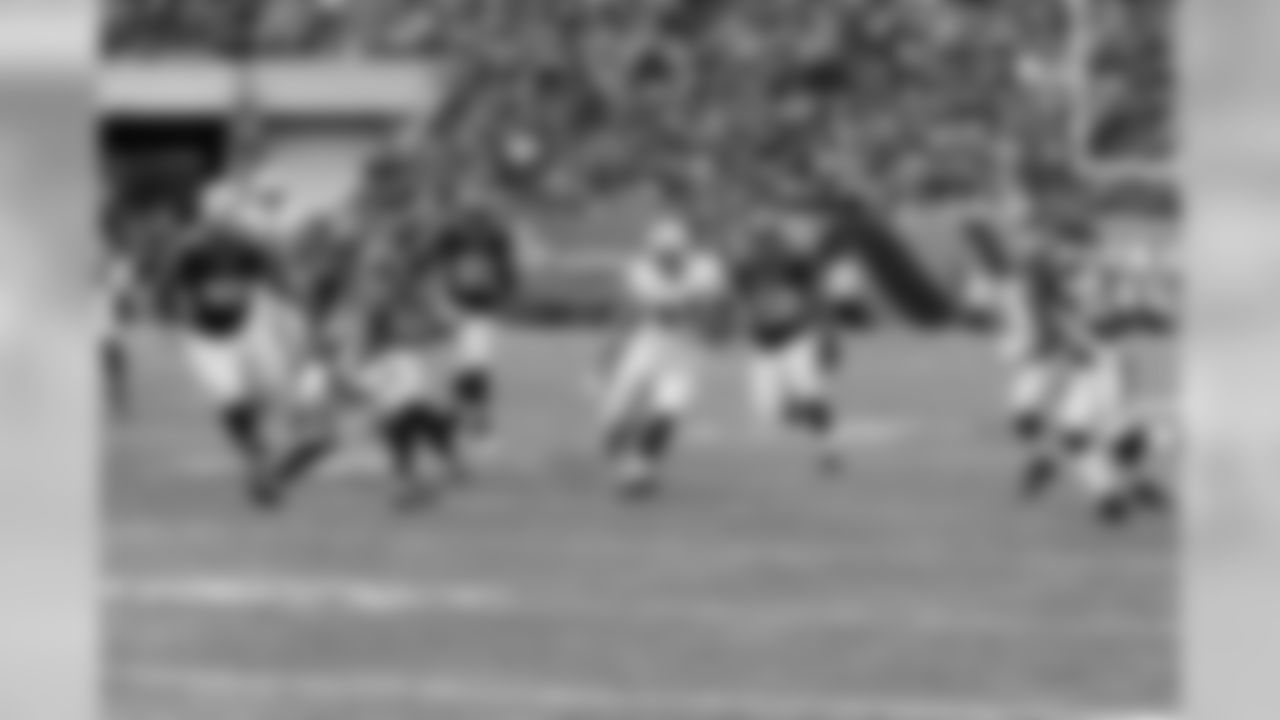 RB Marcel Reece gets the carry.