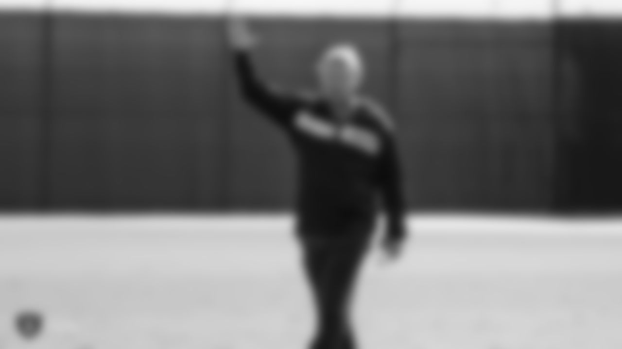 Oakland Raiders head coach Jon Gruden on the field for practice at The Oakland Raiders Practice Facility, Thursday, October 4, 2018, in Alameda, California.