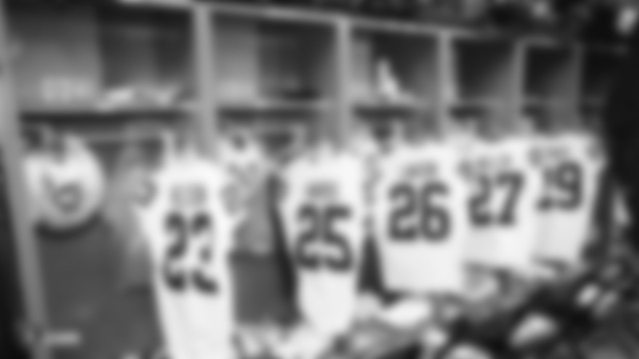 The Raiders locker room before the regular season game against the Los Angeles Chargers at ROKiT Field at Dignity Health Sports Park.