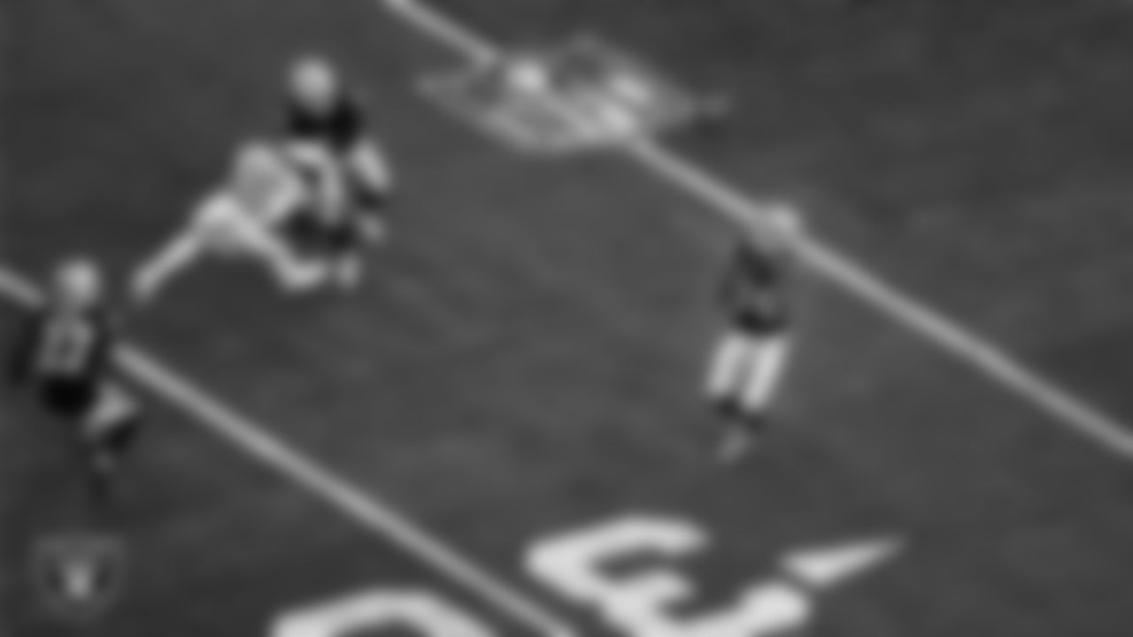Las Vegas Raiders wide receiver Keelan Cole (84) returns a punt during the regular season home game against the Indianapolis Colts at Allegiant Stadium.