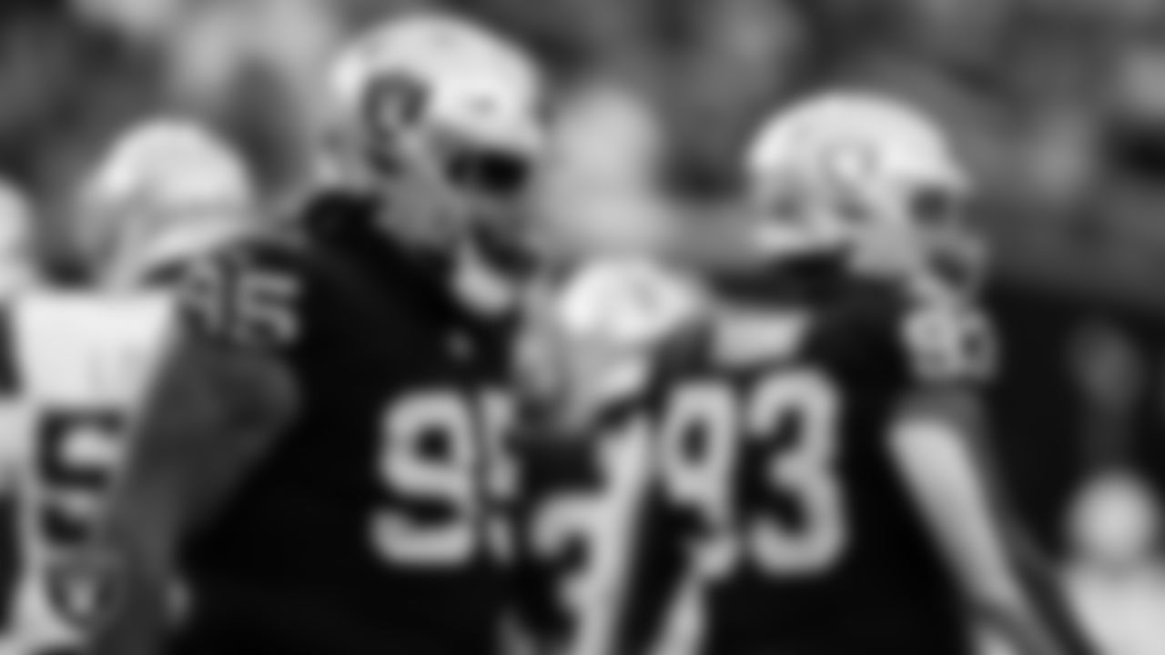Las Vegas Raiders defensive tackle John Jenkins (95) during the regular season home game against the New England Patriots at Allegiant Stadium.