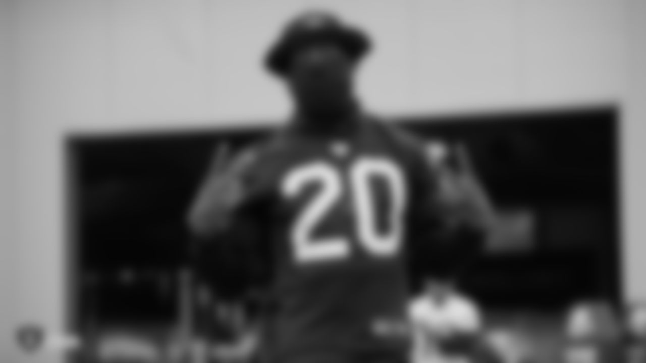 Raiders cornerback Daryl Worley (20) at an Organized Team Activity (OTA) at the Raiders Practice Facility in Alameda, Calif.